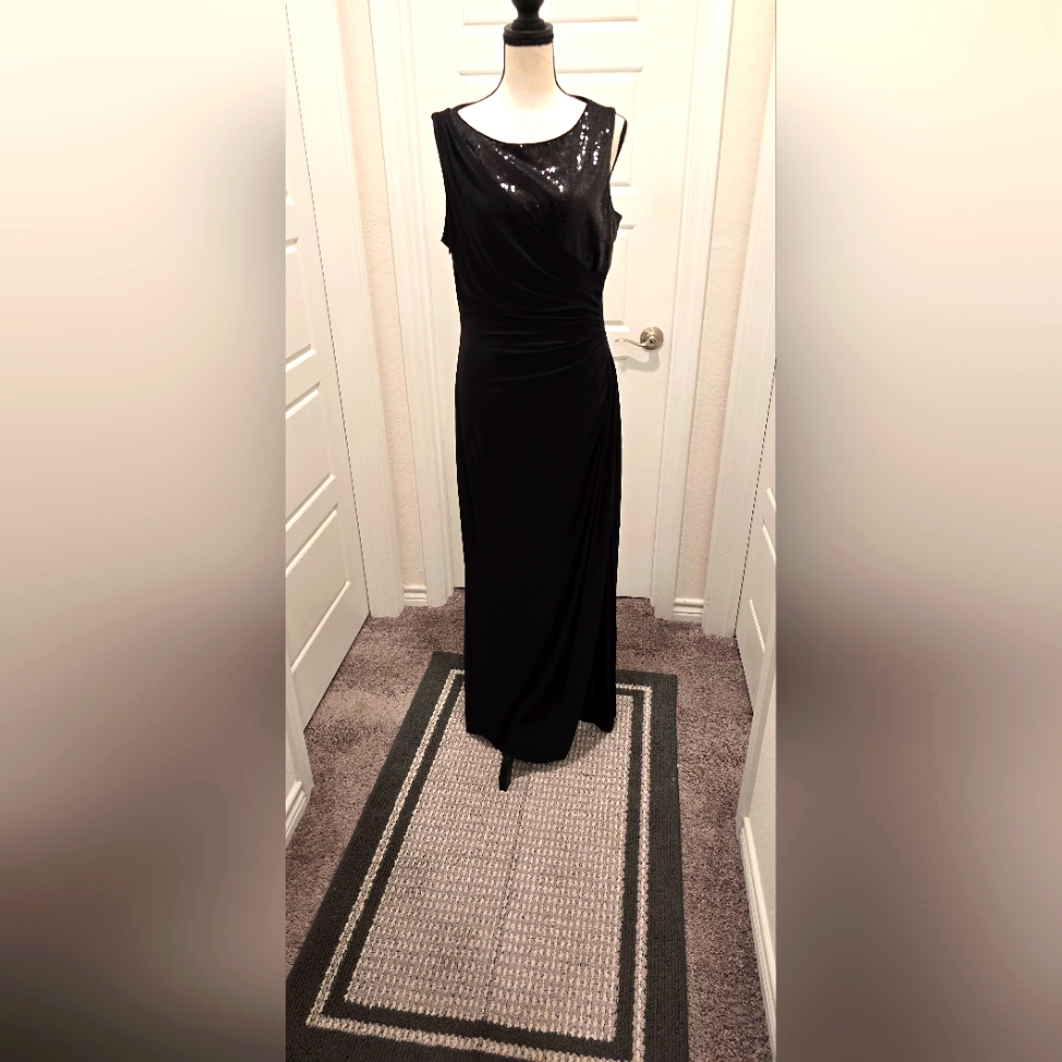 R&M Richards Cocktail Black Dress. Size 12p